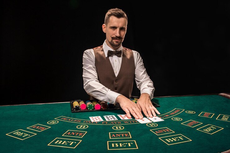 Card dealing animation during live baccarat on judi demo
